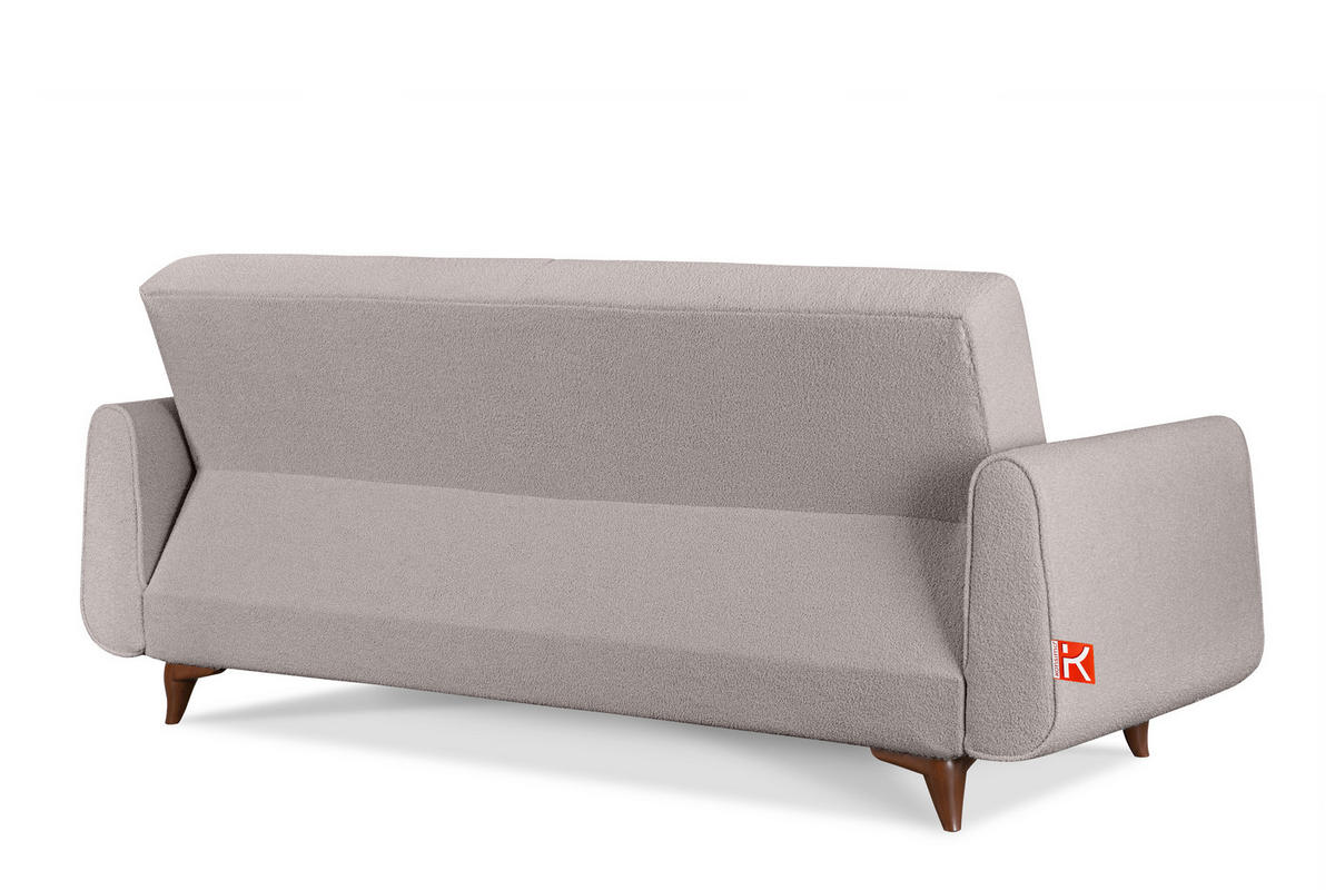 3-SITZER-SCHLAFSOFA GUSTAVO mit Armlehnen, grau - Braun/Grau, Holz/Holzwerkstoff (230/98/98cm) - KONSIMO®