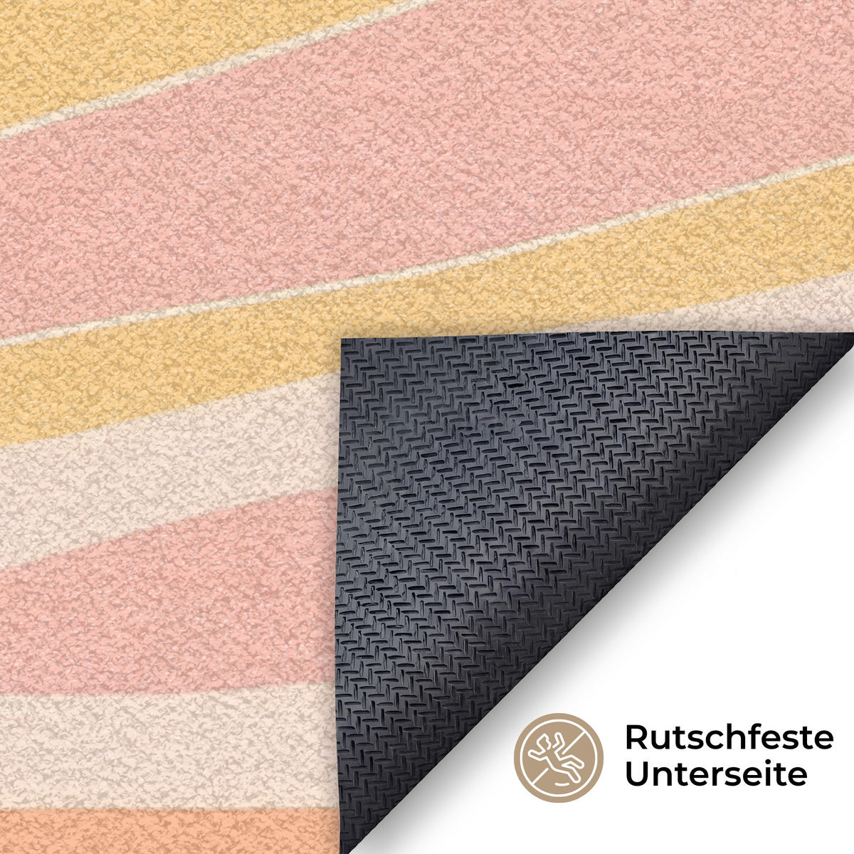 FUSSMATTE Illustration - Sonne - Pastellfarben Sauberlaufmatte 150x90 cm - Hellrosa, Kunststoff (150/90cm) - MuchoWow