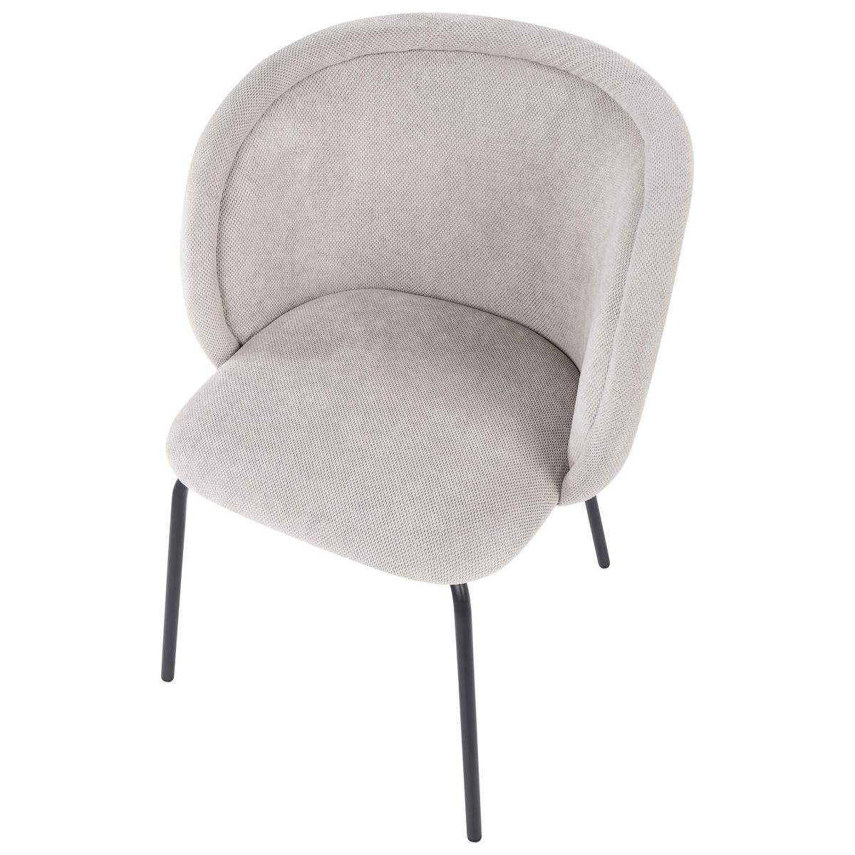 ESSZIMMERSTUHL 2er Set Stoff Cremeweiß Sarasota - Creme, Textil/Metall (60/79/60cm) - Beliani