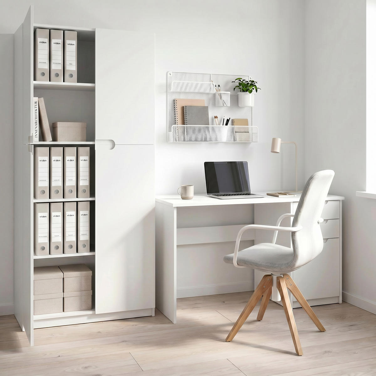 BÜROSCHRANK Logan Fronten in Bordeaux Hochglanz - Bordeaux, Holzwerkstoff (82/184/37cm) - Vladon