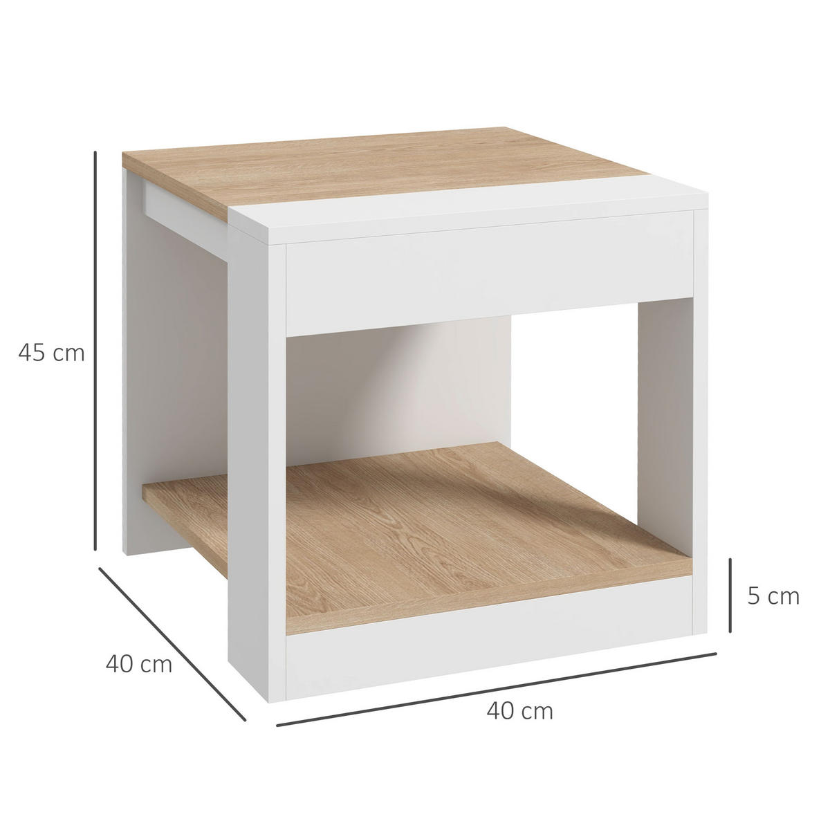 BEISTELLTISCH Weiß 2 Stück - Weiß, Kunststoff (40/40/45cm) - GiPP