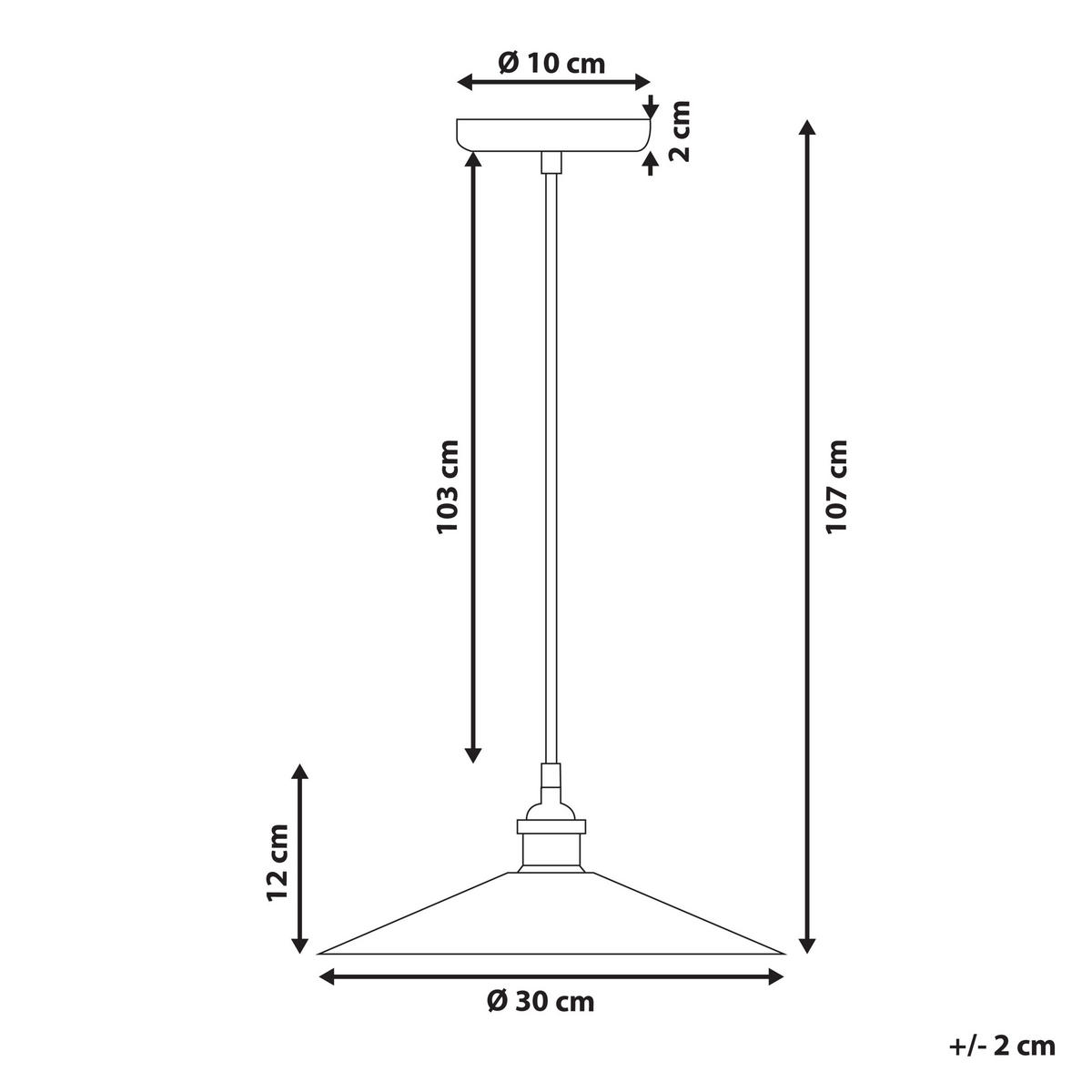 HÄNGELEUCHTE Swift 30/30/117 cm - Schwarz, Metall (30/30/117cm) - Beliani