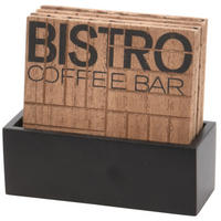 GLASUNTERSETZER Bistro 4er-Set - Braun, Holzwerkstoff (4.5/11.5cm) - Home Styling Collection