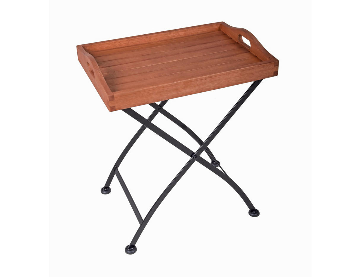 BALKONTISCH Kjell viereckig klappbar Tabletttisch - Braun, Holz (57/41/67cm) - DELUKE