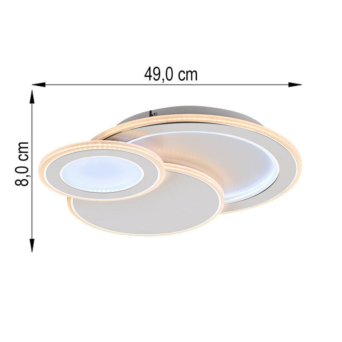 LED DECKENLEUCHTE Weiß Modern - Weiß, Metall (49/47/8cm) - Wofi