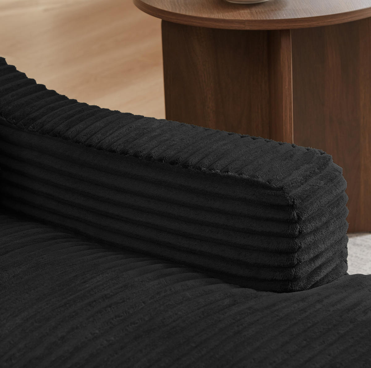 SCHLAFSESSEL aus Schaumstoff Schwarz mit ausziehbarer Unterlage und 2-in-1-Funktion - Schwarz, Kunststoff (100/68/162cm) - Modfu