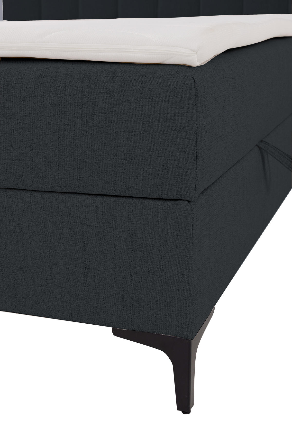 BOXSPRINGBETT LASARD mit Topper und Bettkasten, Grau, 140x200 cm - Grau, Textil (140/200cm) - KS Home Concept