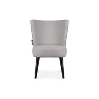 COCKTAILSESSEL APPA uf hohen schwarz lackierten Beinen aus Buchenholz, aus recyceltem Boucle-Stoff, Hellgrau/Schwarz - Hellgrau/Schwarz, Holz/Textil (63/89/65cm) - KONSIMO®