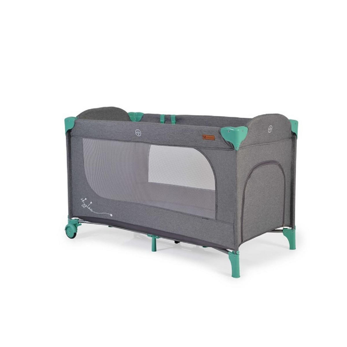 REISEBETT LAUFSTALL Skyglow grün 2 Räder mit Bremsen Matratze Seiteneingang - Grün, Kunststoff (60/120cm) - Cangaroo