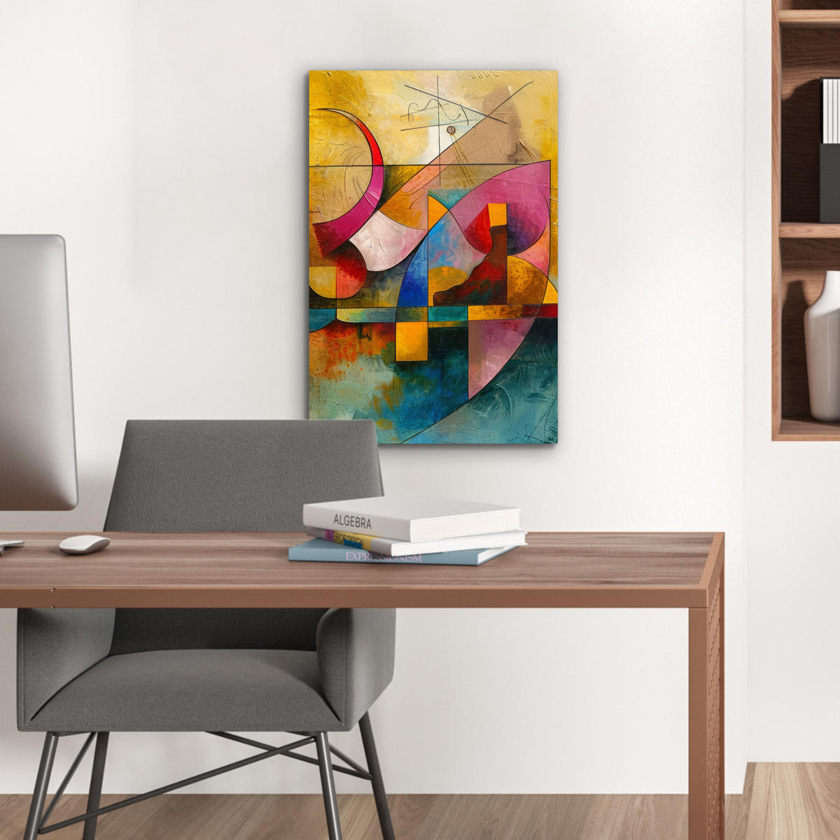 METALLBILD Kunst - Abstrakt - Modern 40x60 cm - Gelb, Metall (40/60cm) - MuchoWow