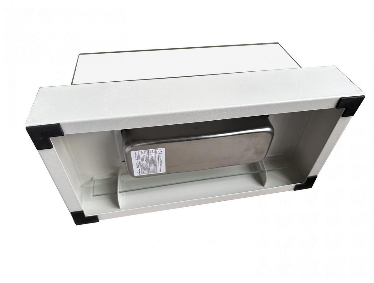 BIOETHANOL-KAMIN Weiß Tischmodell inklusive 0.18 L Brennblock - Weiß, Glas (35/15/18cm) - Purline