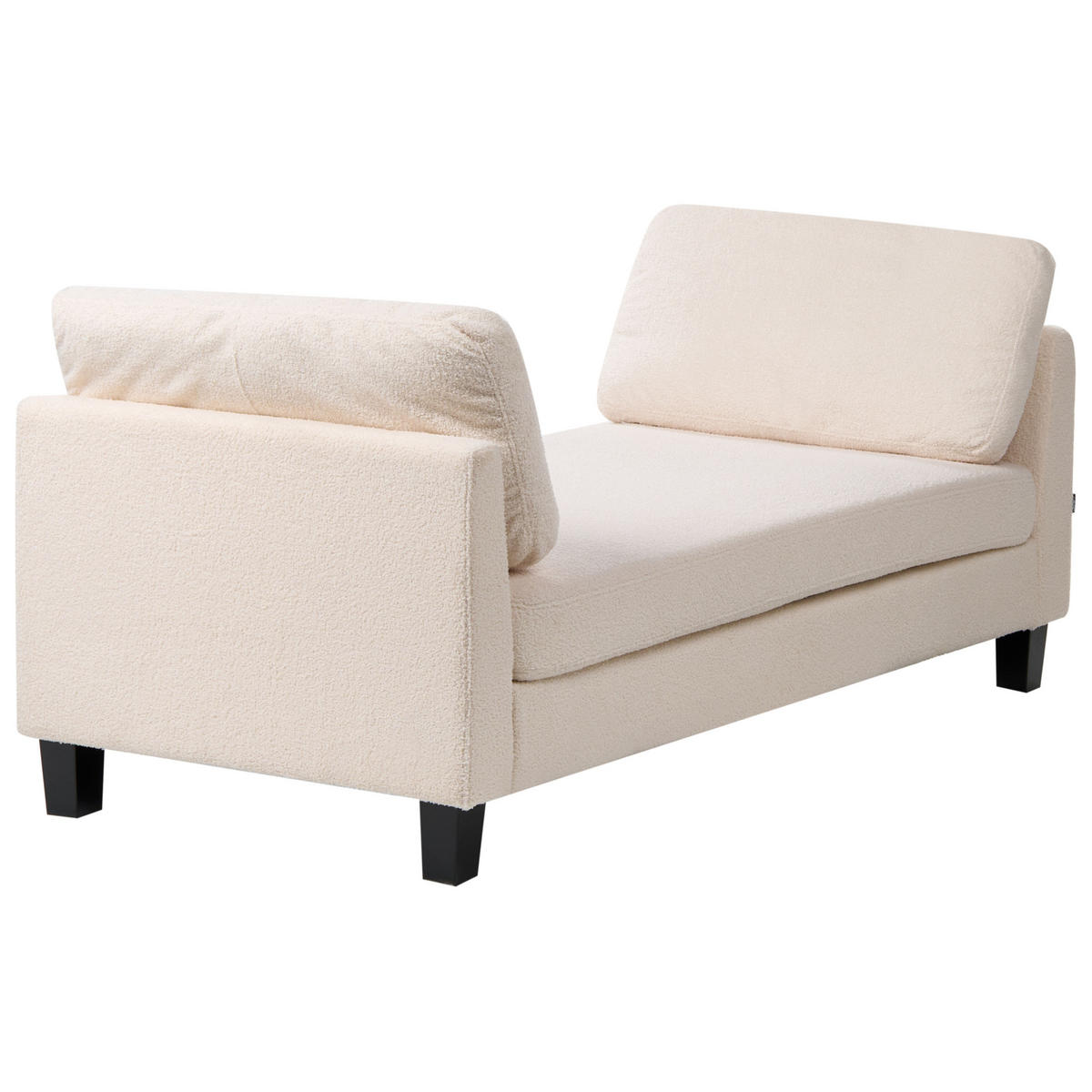 ČALOUNĚNÉ LEHÁTKO CHAISE LONGUE Látka Krémově bílé Archiane - bílá/černá, textil (170/60/85cm) - Beliani