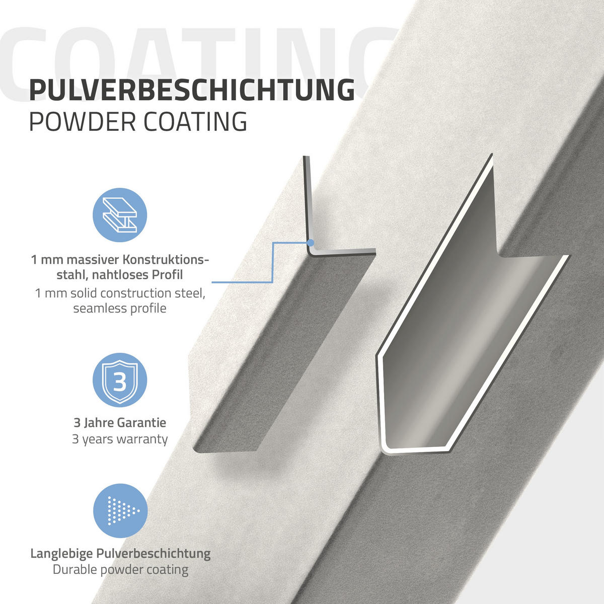 TISCHBEINE 2er Set Loft 75 x 72 cm Silber - Silberfarben, Metall (75/72/8cm) - ML-DESIGN