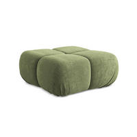 POUF Chenille Stoff Grün - Schwarz/Grau, Kunststoff/Textil (95/41/95cm) - Makamii