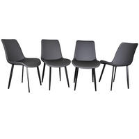 STUHL-SET DE-36246 4 Stück mit Kunstlederbezug Grau - Grau, Metall (44/84/41cm) - ComfortXL
