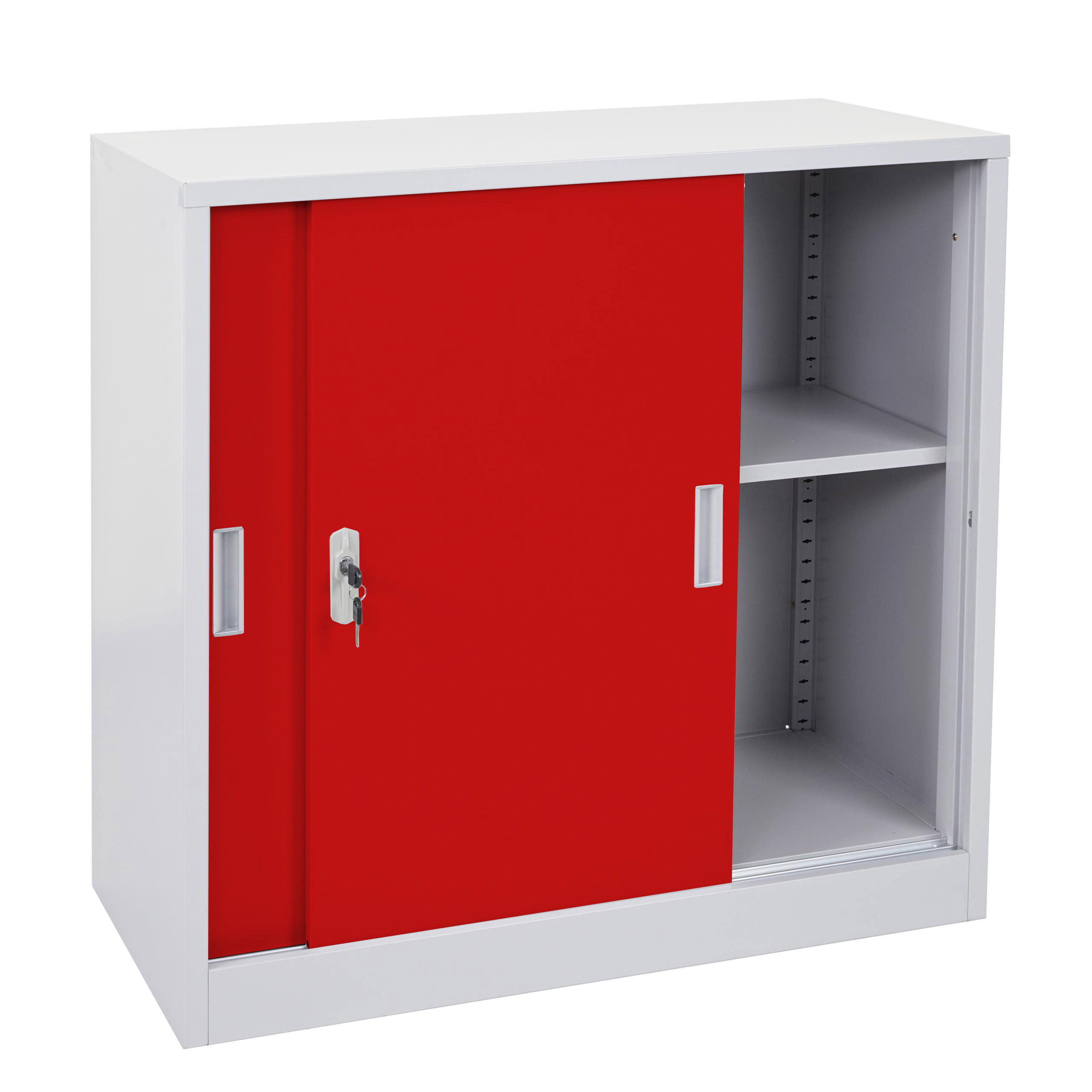 AKTENSCHRANK Rot - Rot, Metall (90/90/45cm) - MCW