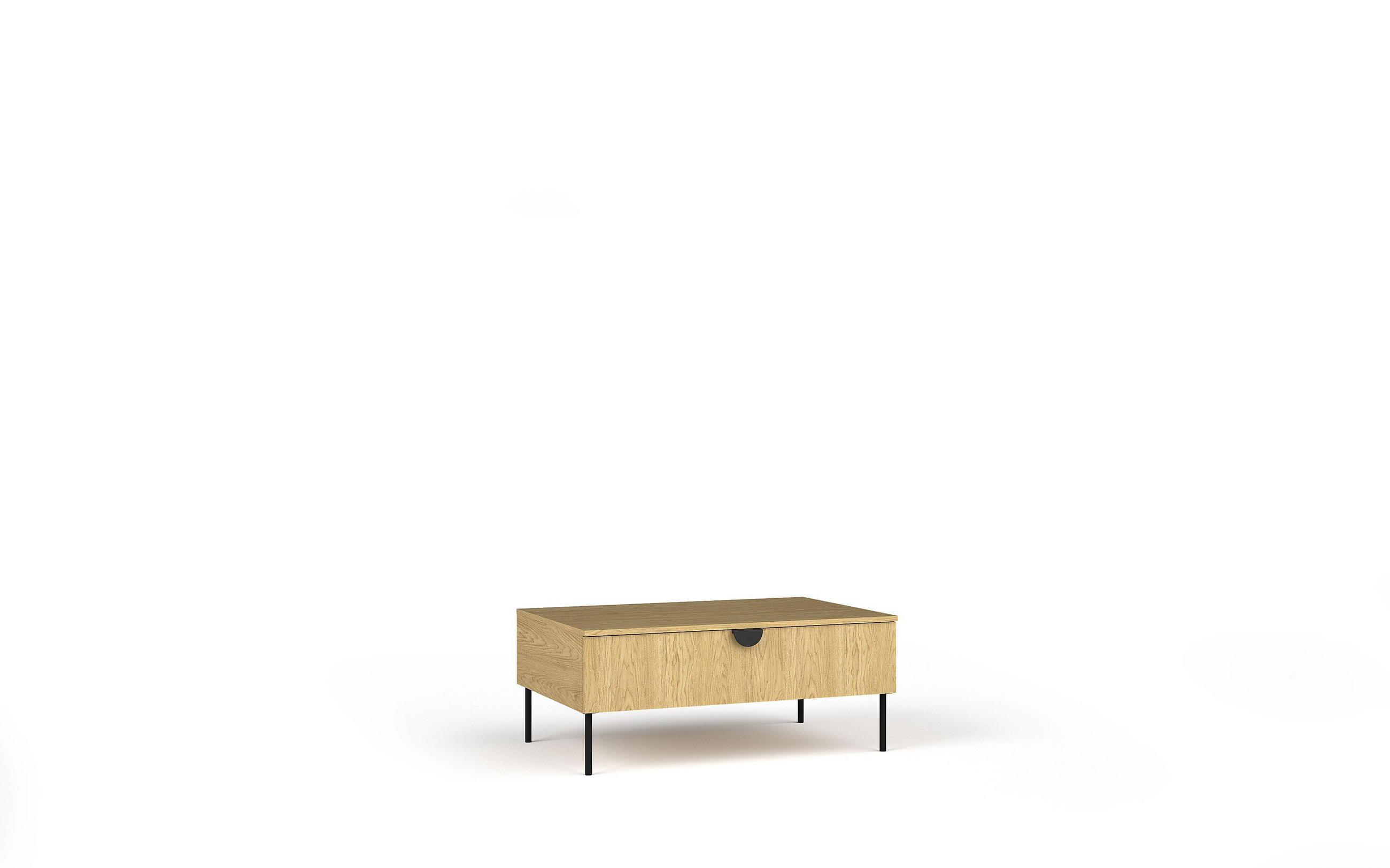 Raumhirsch Furniture Couchtisch Eiche Bianco 100x42x66 cm