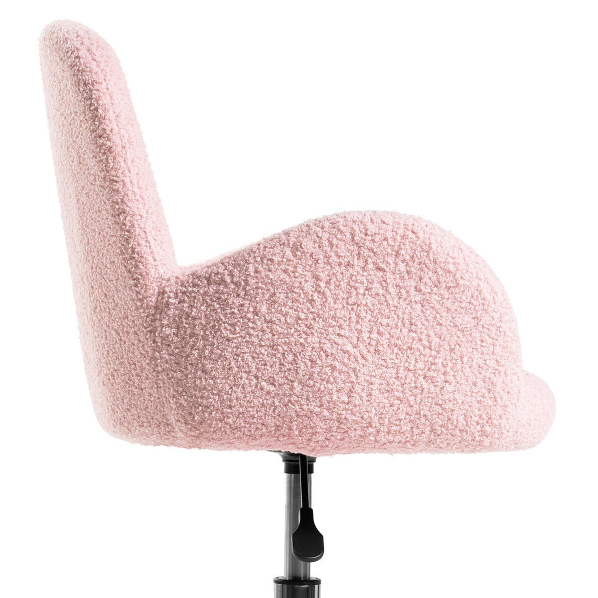 SCHREIBTISCHSTUHL Bouclé Pastellrosa Priddy - Pink, Textil (60/79/60cm) - Beliani
