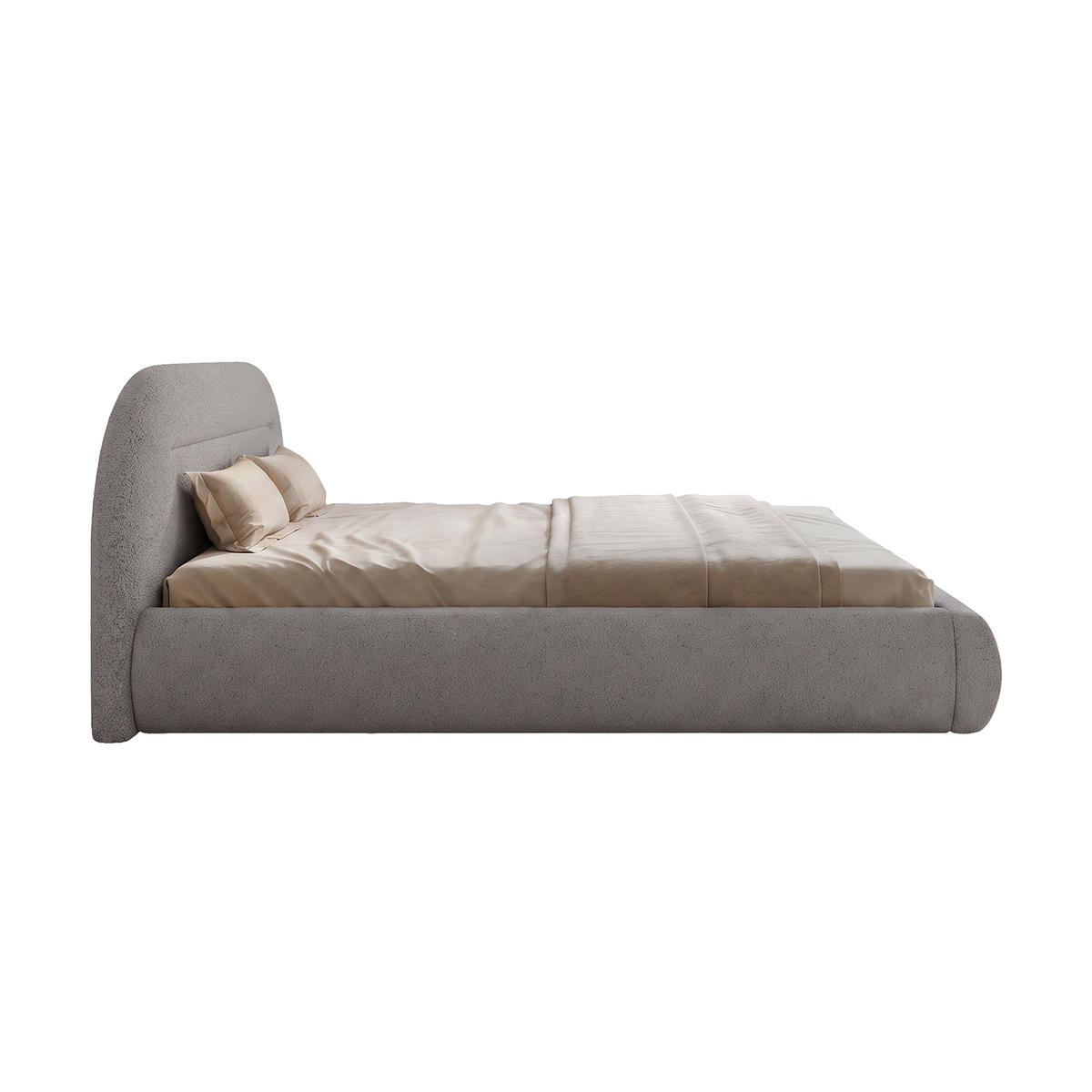 POLSTERBETT AMORIS 140x200 cm, Grau - Grau, Textil (200/140cm) - Fedve