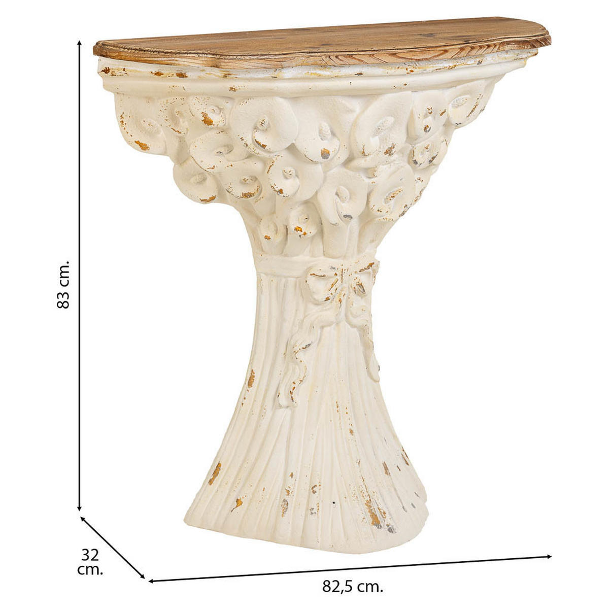 KONSOLE aus Holz 83x32x83 cm - Weiß, Holz (32/82.5/83cm) - Wanderlust