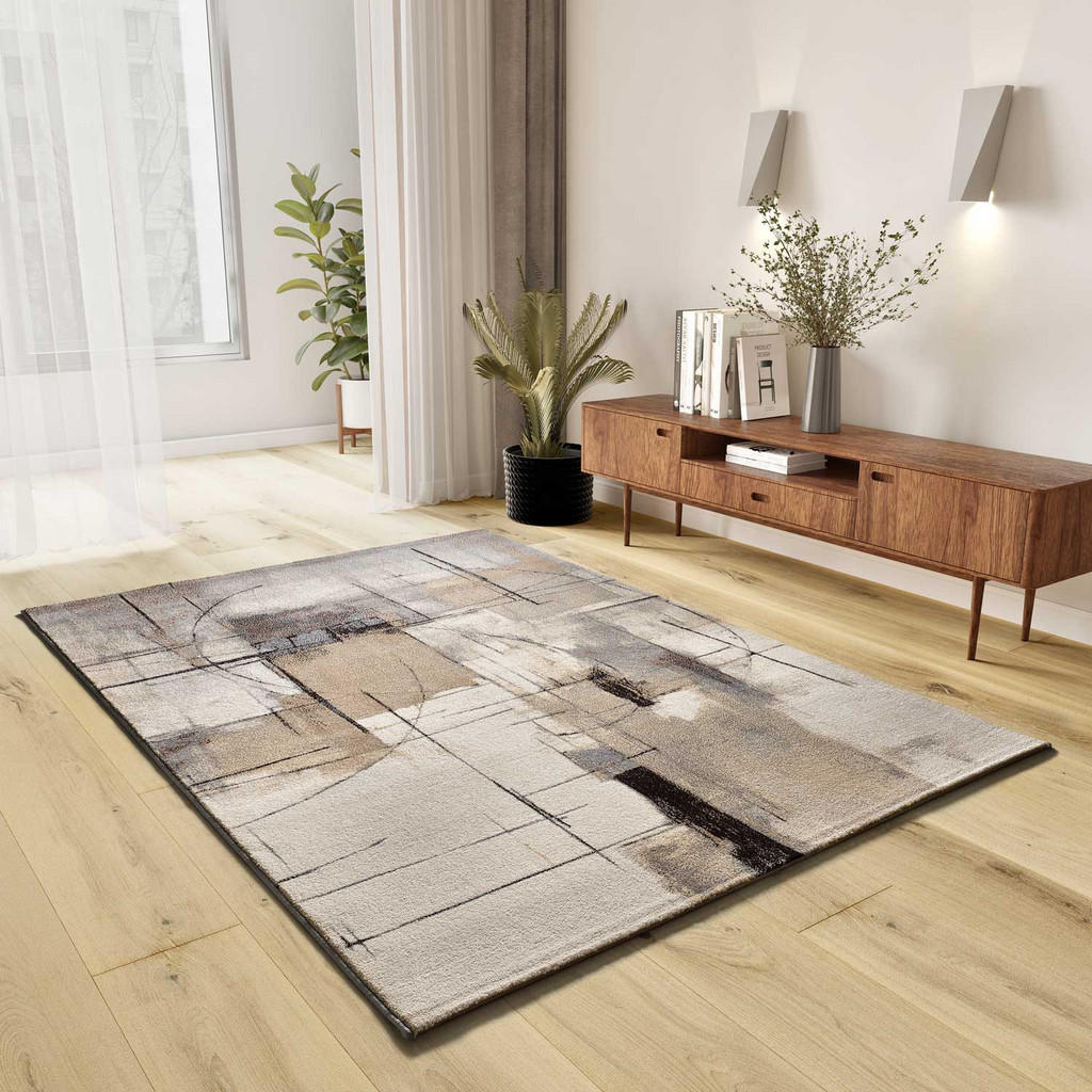 Thumbnail - Atticgo Webteppich, Beige, Textil, Abstrakt, Rechteckig, 200x290 cm, Oeko-Tex® Standard 100, für Fußbodenheizung geeigne...
