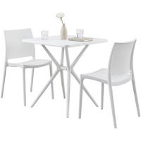 GARTENMÖBEL-SET Greta 2 Stühle 156x72x81cm Kunststoff Weiß Balkonset - Weiß, Kunststoff - DELUKE