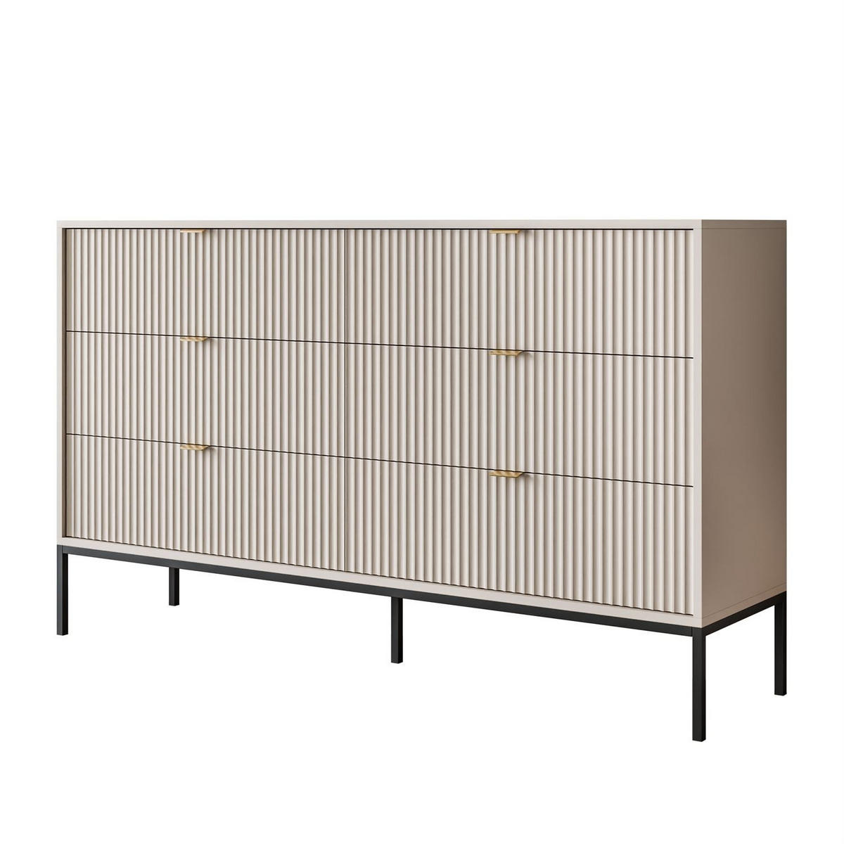 KOMMODE CORTADO KS154 MIT SCHUBLADEN KASCHMIR - Beige, Holzwerkstoff (154/91/39cm) - Lookway