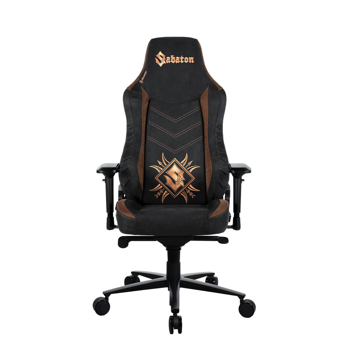 GAMINGSTUHL Vernazza Supersoft™ Stoff Sabaton Legends - Schwarz/Braun, Kunststoff/Textil (68/135/50cm) - Arozzi
