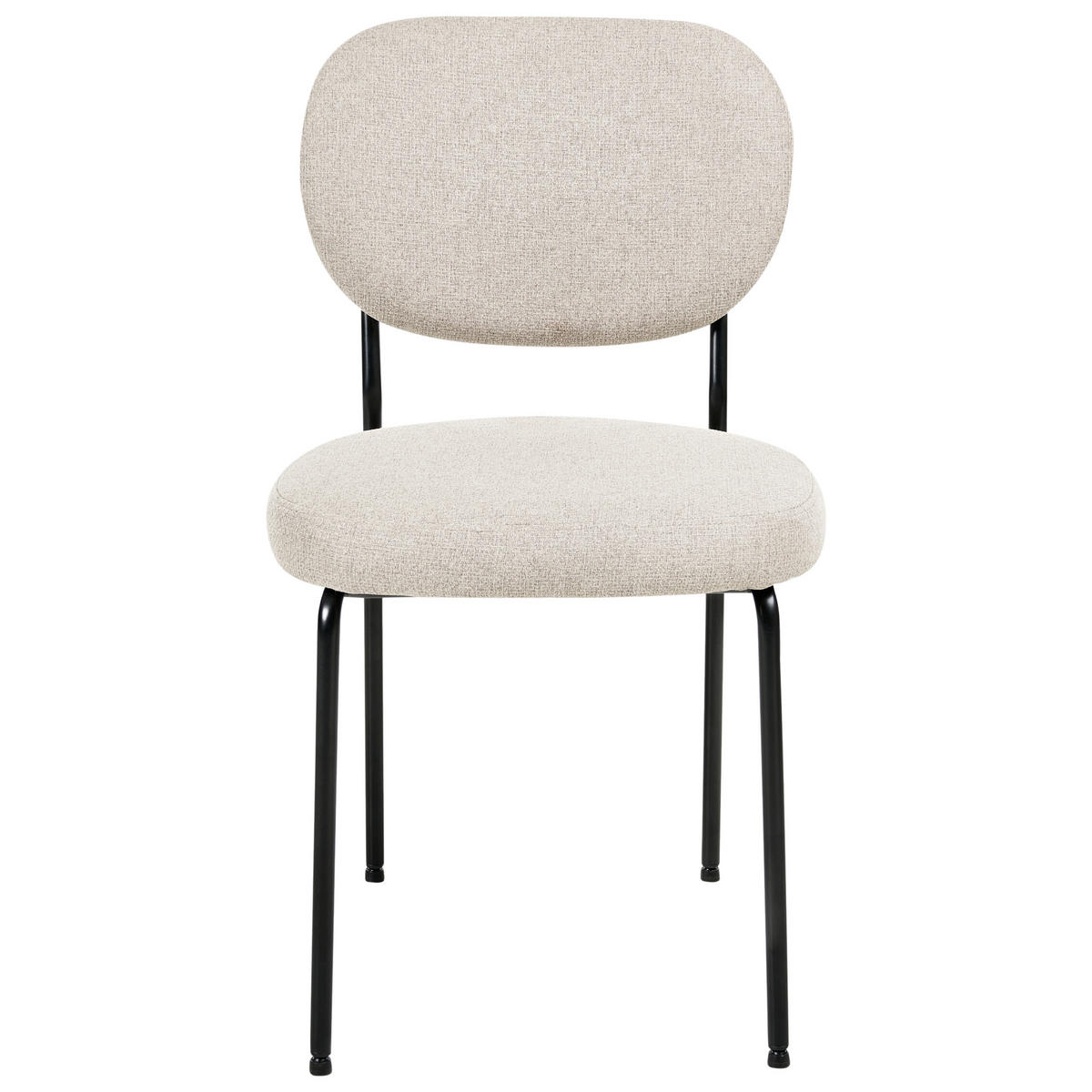 ESSZIMMERSTUHL 2er-Set Stoff Hellbeige Loleta - Beige, Textil (47/84/57cm) - Beliani