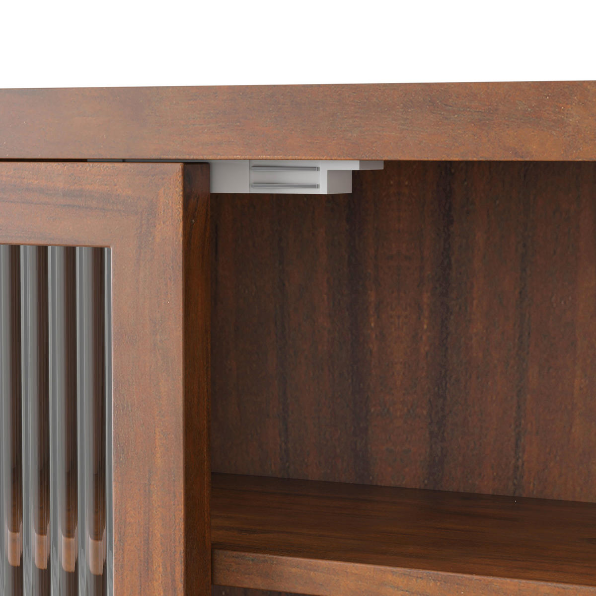 KÜCHENOBERSCHRANK 63/18/60 cm mit Glastüren, 3 Ablagen und Handtuchhalter aus Massivholz/MDF, Braun - Braun, Holzwerkstoff (63/60/18cm) - Redom