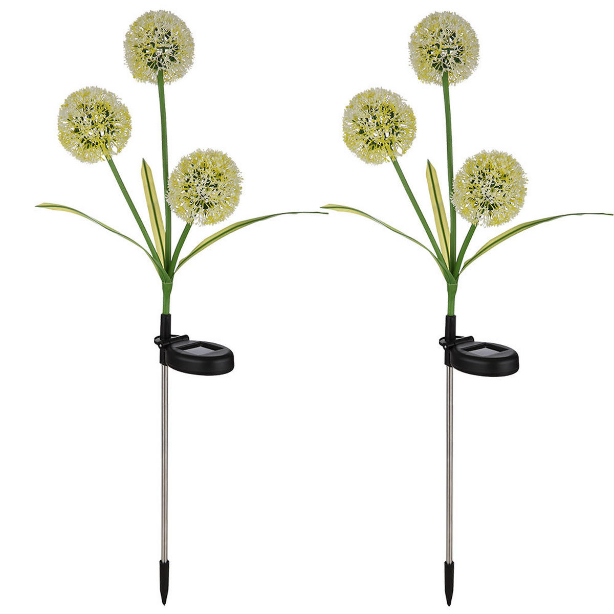 LED AUSSENLEUCHTE Edelstahl Gelb 2er Set - Gelb, Metall (23/23/75cm) - Globo Lighting