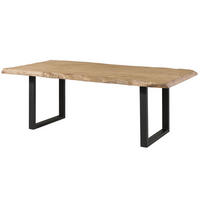 BAUMTISCH Mango 200x100x77 beige lackiert / U-Beine anthrazit matt FREEFORM 5 - Beige, Holz (200/100/77cm) - Massivmoebel24