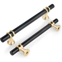MÖBELGRIFF 6er-Set 128 mm Zinklegierung - Schwarz, Metall (1.2/3.5/18.2cm)