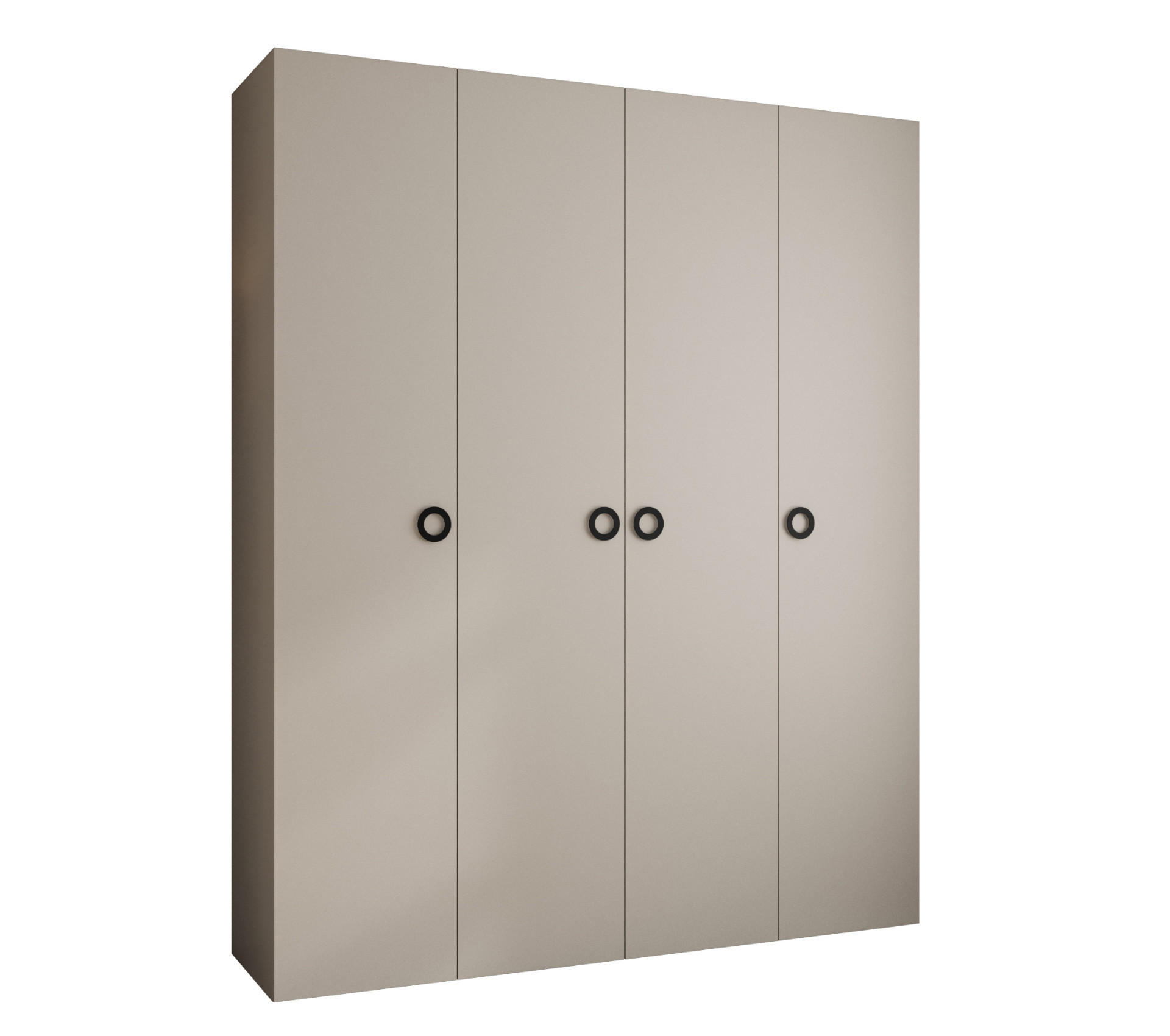 DREHTÜRENSCHRANK 245,5/200/50 4-türig - Kaschmir/Schwarz, Holz/Metall (200/245.5/50cm) - Abiks Möbel