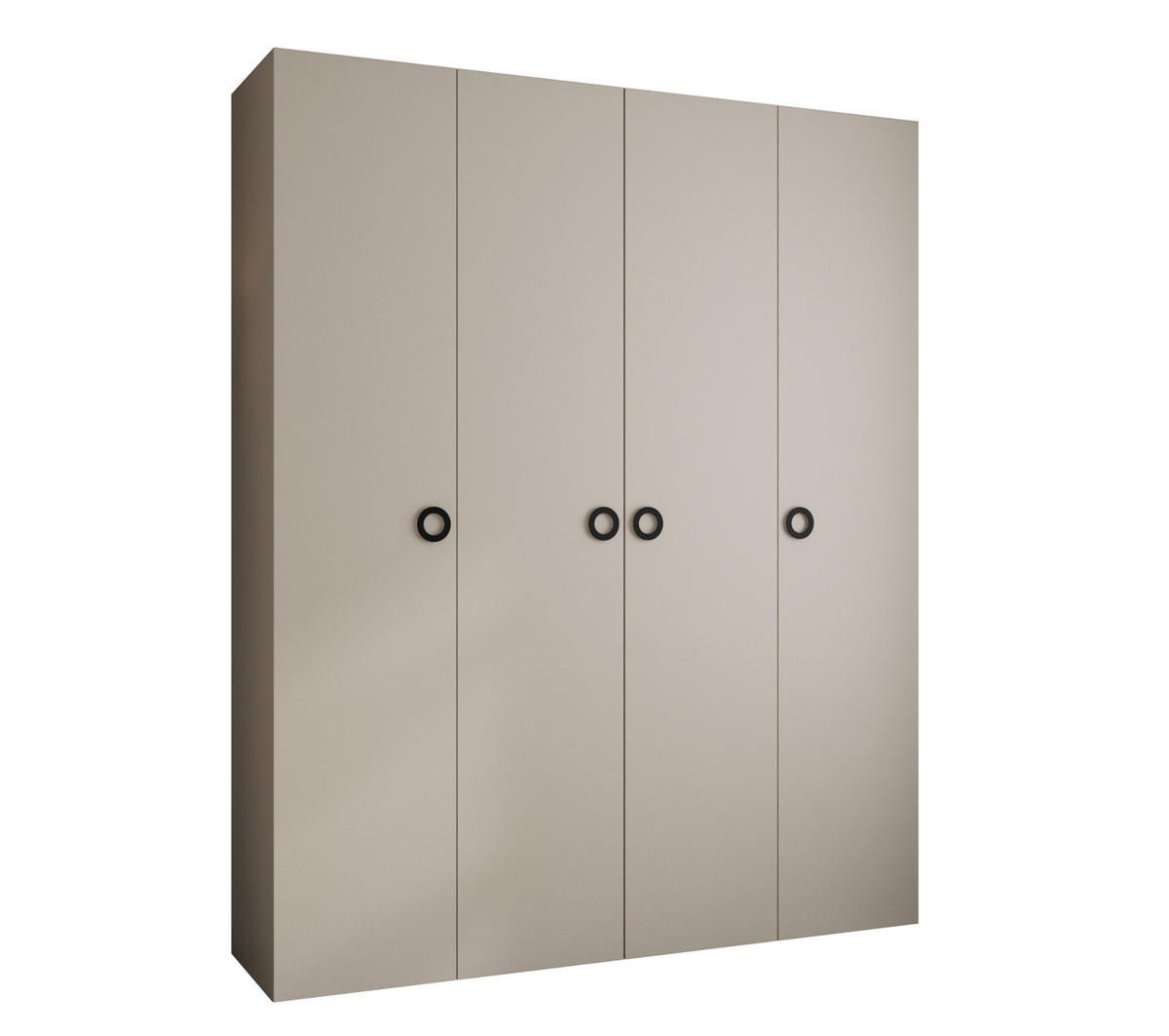 DREHTÜRENSCHRANK 245,5/200/50 4-türig - Kaschmir/Schwarz, Holz/Metall (200/245.5/50cm) - Abiks Möbel