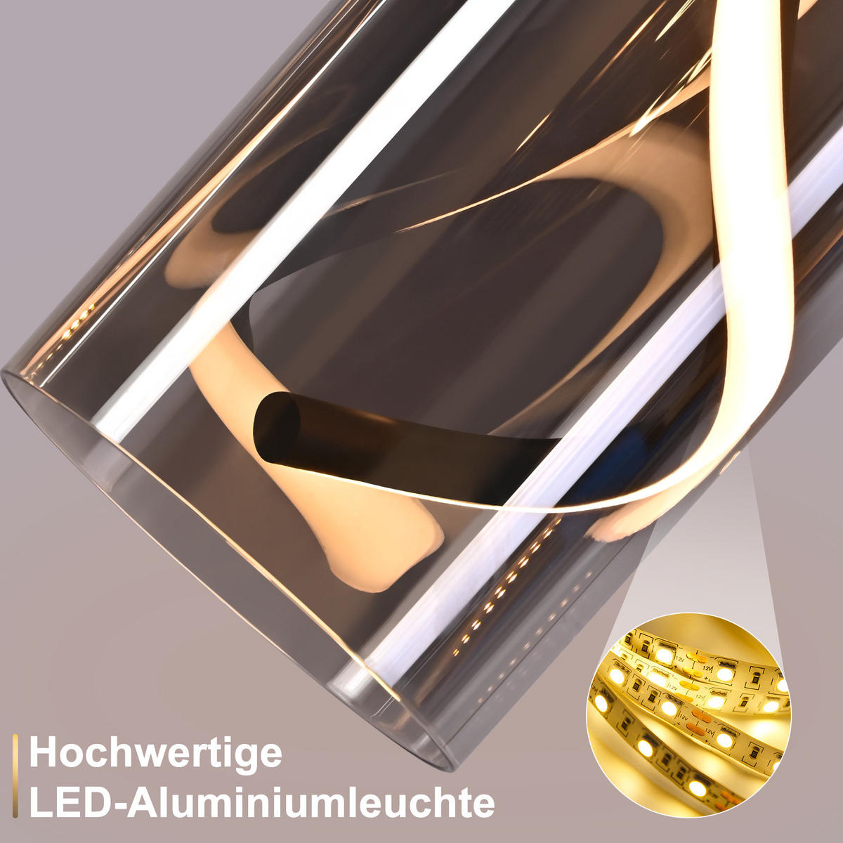 LED PENDELLEUCHTE Alistair 25/25/150 cm - Schwarz, Glas (25/25/150cm) - ZMH