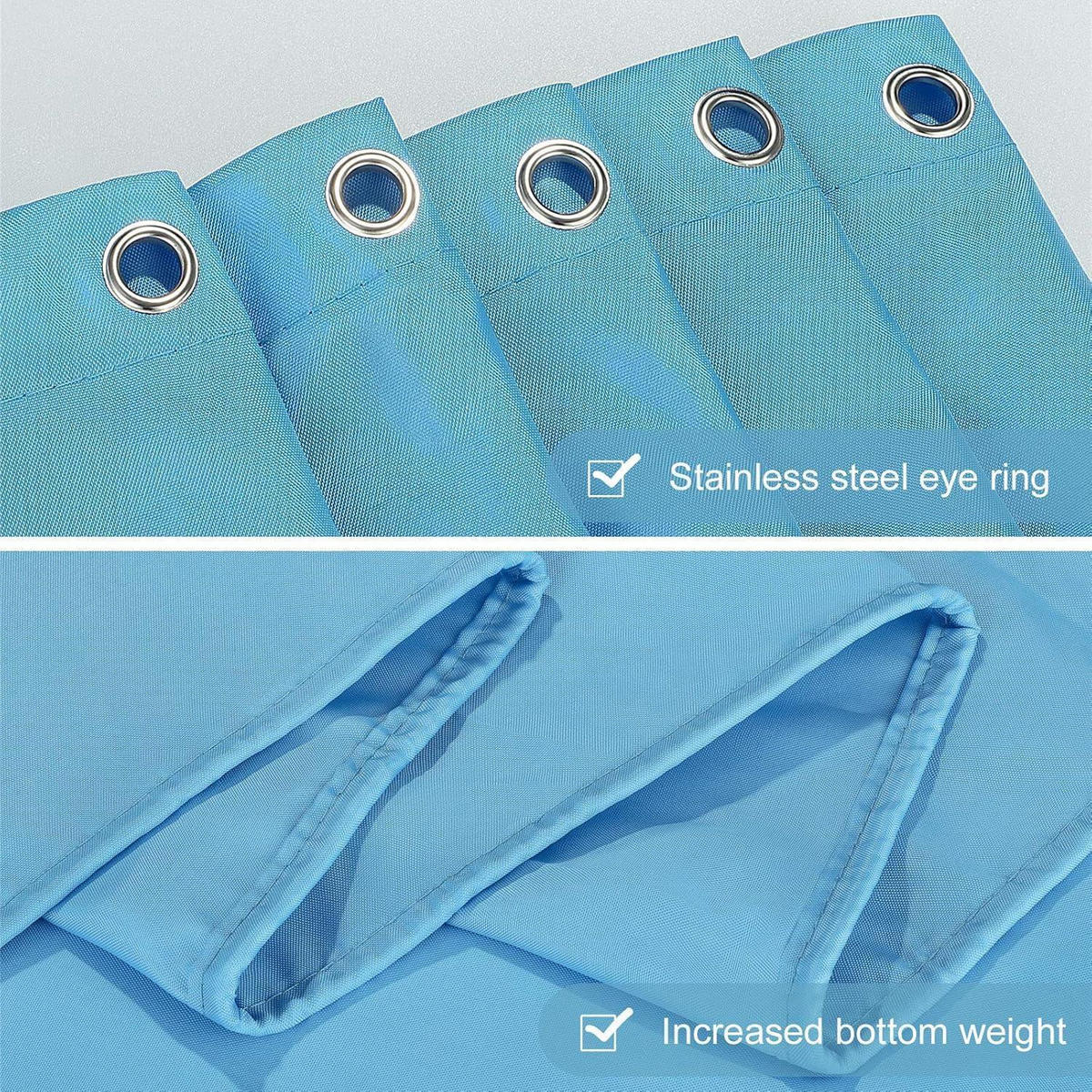 DUSCHVORHANG Hellblau 244 x 200 cm - Hellblau, Textil (244/200cm)