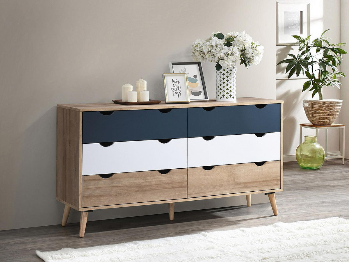 KOMMODE - 140 cm x 40 cm - holz - mehrfarbig Lurvia - Multicolor, Holz (140/76.5/40cm) - Vente-Unique
