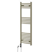 HANDTUCHHEIZKÖRPER elektrisch 500 x 1200 mm Beige Badheizkörper gebogen mit Seitenanschluss mit Heizstab 600W - Beige, Metall (50/120/3cm) - LuxeBath
