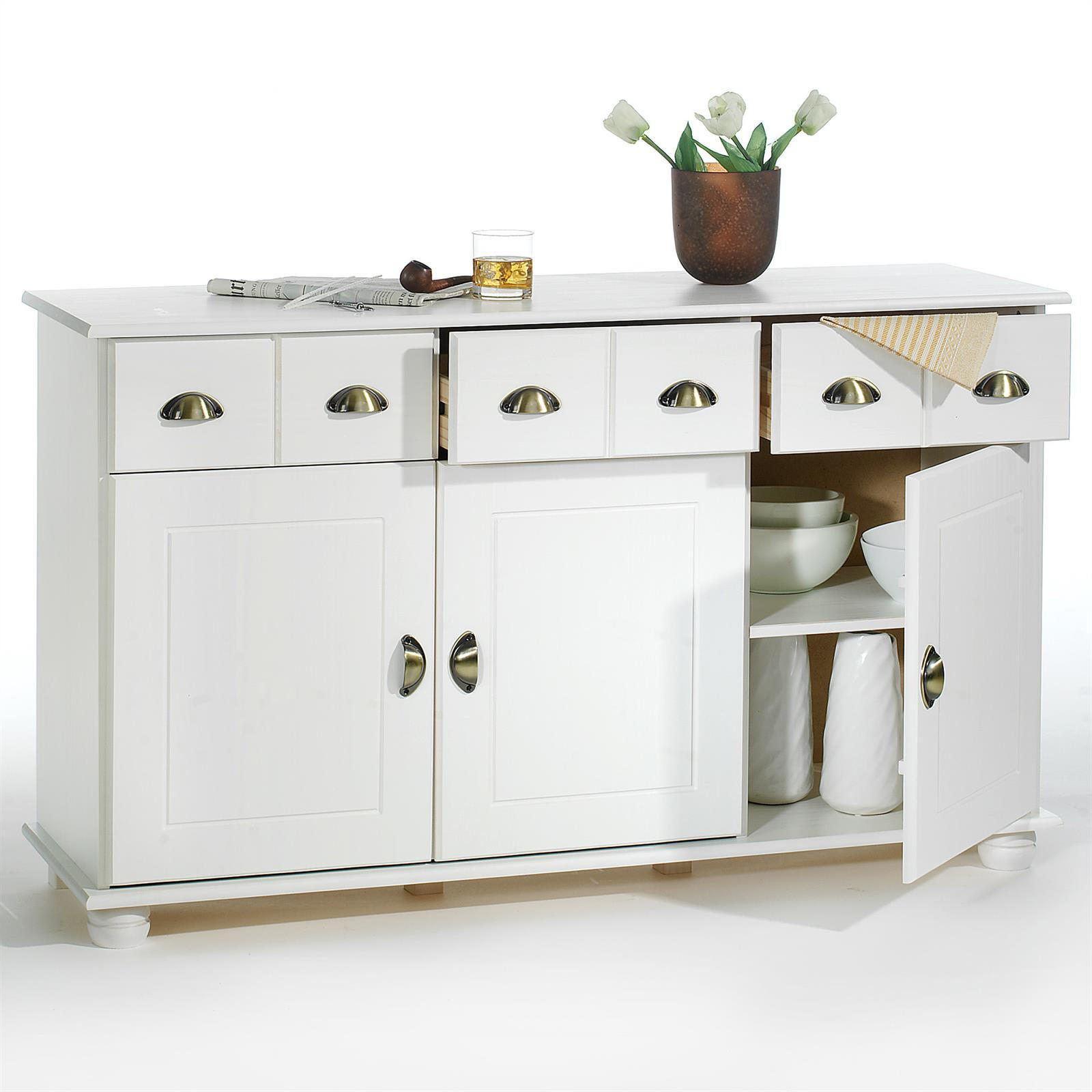 APOTHEKERKOMMODE COLMAR - Weiß, Holz (134/80/39cm) - IDIMEX