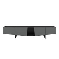 LOWBOARD Wing, Asymmetrische Fronten, 200 cm, Schwarz und Grau - Schwarz/Grau, Holzwerkstoff (200.2/43.8/41.8cm) - Skandica