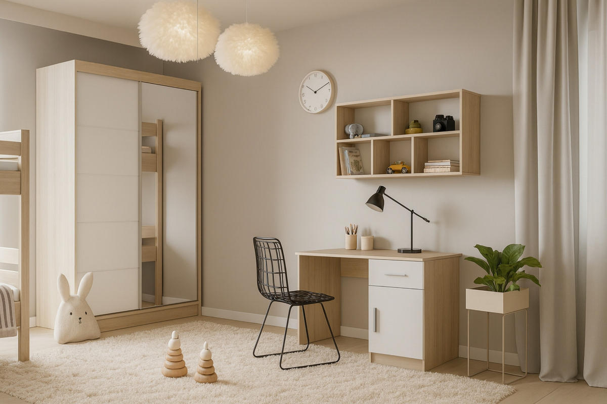 JUGENDZIMMER-SET TILL 05 3-teilig in Eiche Sonoma / Weiß matt - Eichefarben/Weiß, Holzwerkstoff (330/200/61cm) - Deine Möbel 24