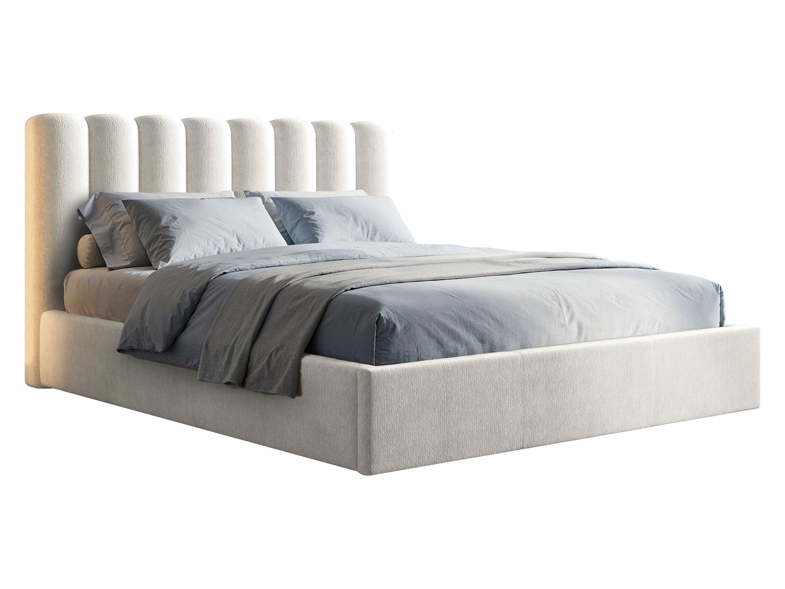 POLSTERBETT Nox - Creme/Naturfarben, Holzwerkstoff/Textil (180/200cm) - MIRJAN24