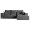 ECKSOFA mit Schlaffunktion und Bettkasten SERRA-L-S - 266x161x87 cm Grau Bouclé - Schwarz/Grau, Holzwerkstoff/Kunststoff (266/161cm) - ALTDECOR