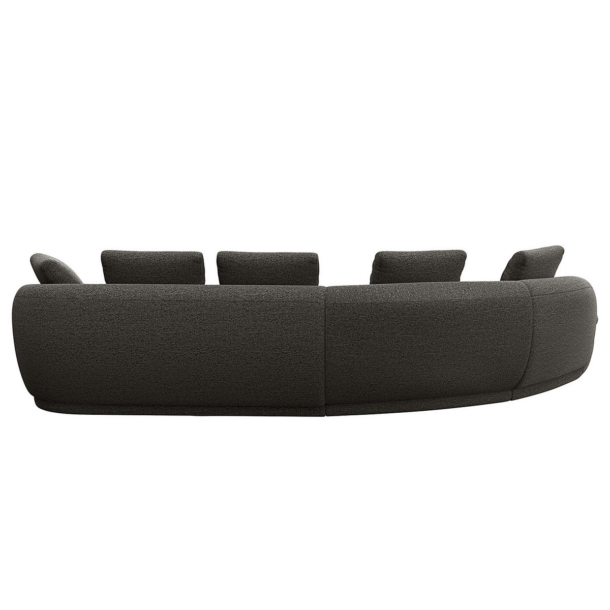 ECKSOFA mit Rundecke - Anthrazit/Schwarz, Kunststoff/Textil (340/225cm) - home24