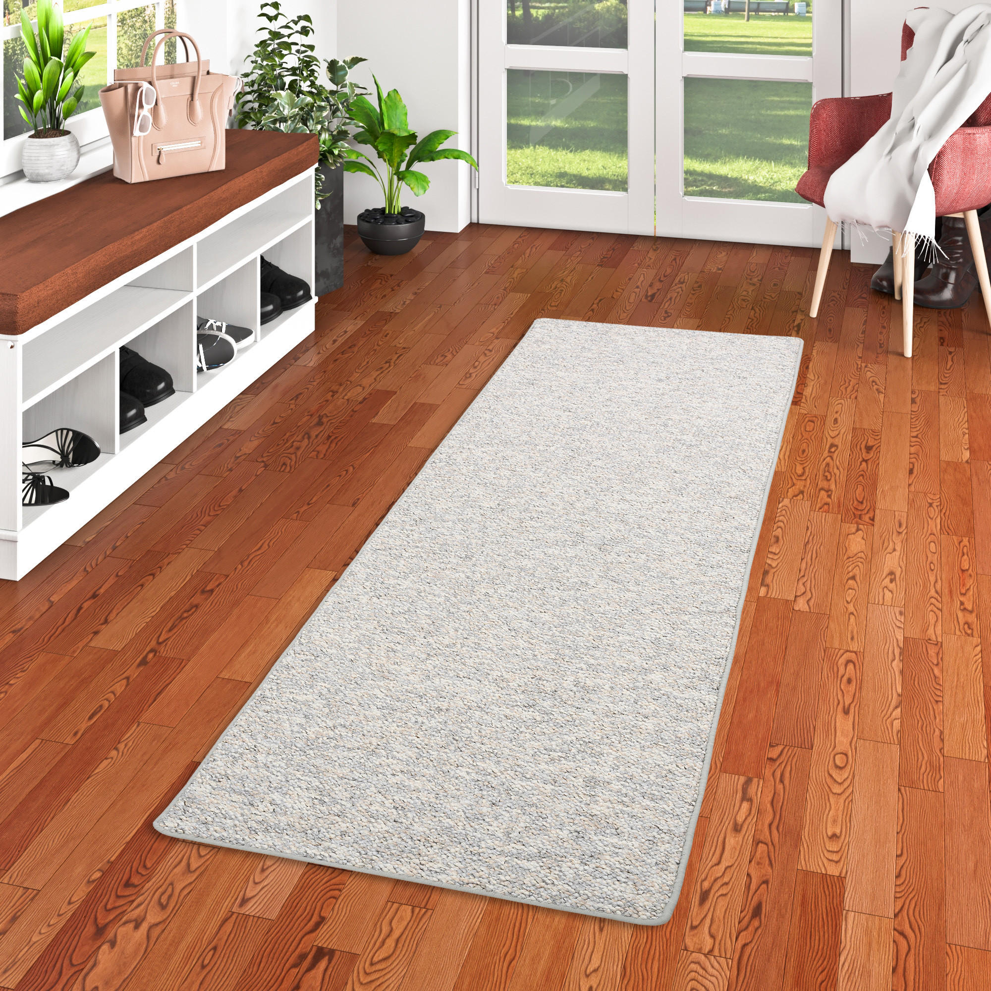 WOLL-OPTIK BERBER LÄUFER JUNA MELIERT - Grau, Textil (100/200cm) - Snapstyle