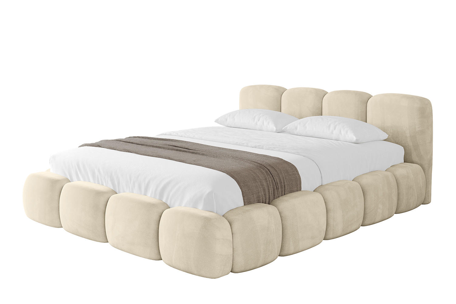 POLSTERBETT mit Bettkasten und Lattenrost, Bett mit Matratze H3/H4 - KALA-v1 140x200 Beige - Beige, Holzwerkstoff/Textil (140/200cm) - ALTDECOR
