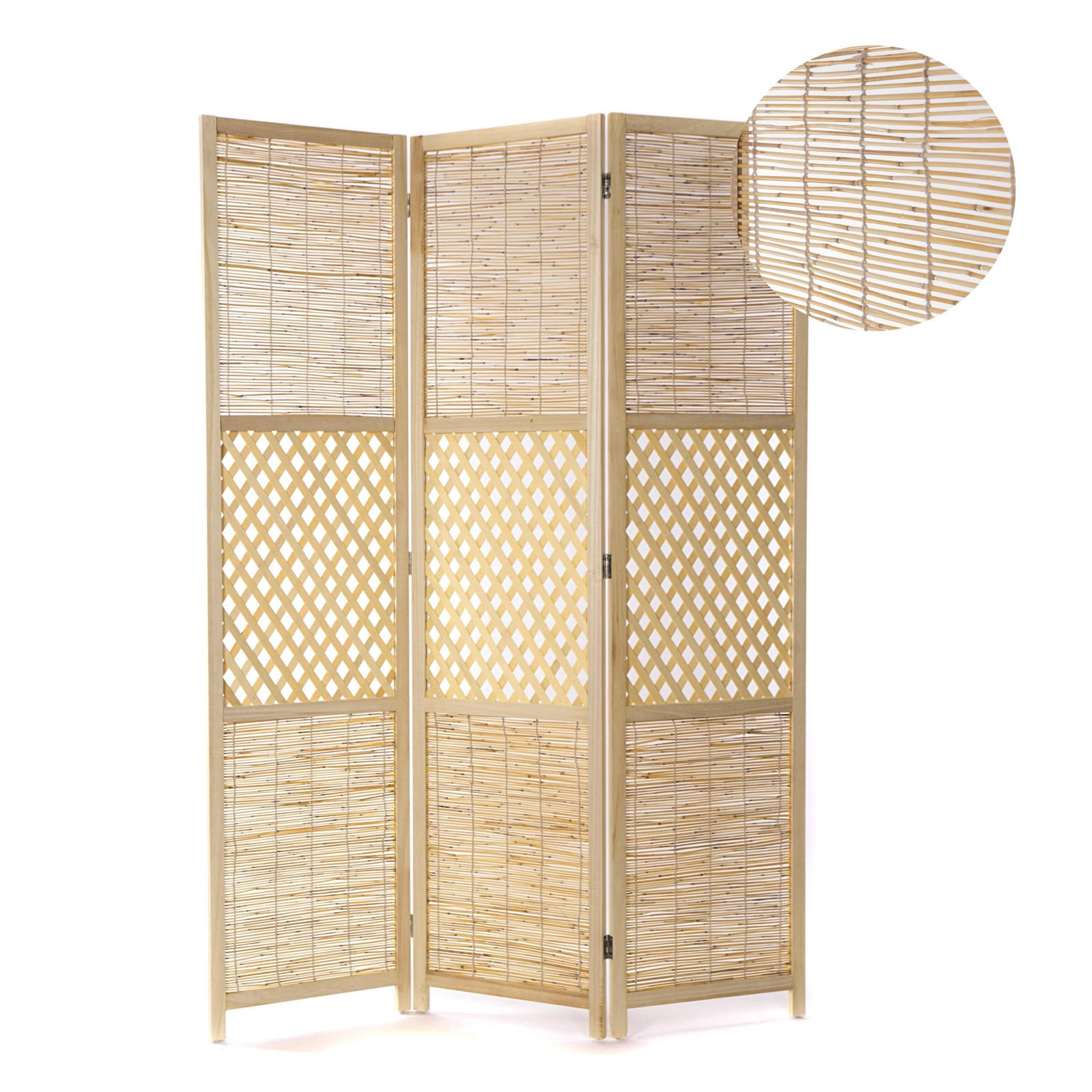 RAUMTEILER Ambiente 3-tlg. Bambus natur - Naturfarben, Holz (120/170/4cm) - CREEDWOOD
