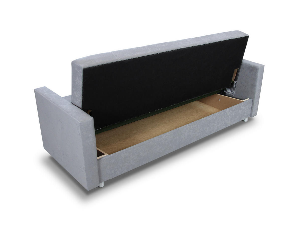 SCHLAFSOFA Dave - Silberfarben/Grün, Holz/Kunststoff (211/90/87cm)