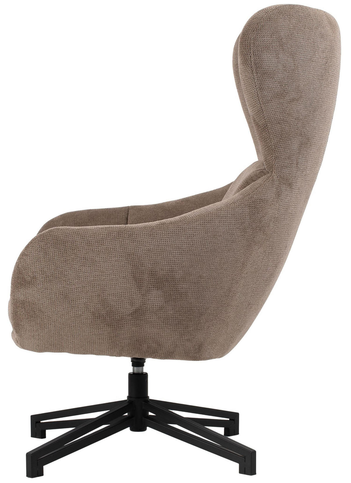 OHRENSESSEL Marconia - drehbar - braun - Schwarz/Braun, Textil/Metall (74/109/80cm) - bene living